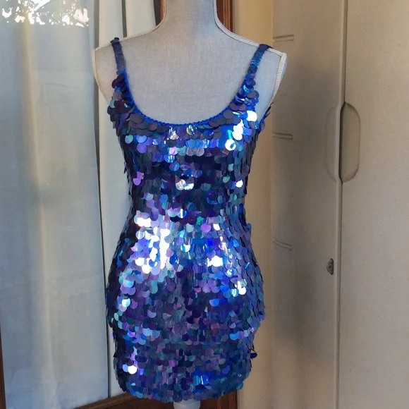 Rampage | Dresses | Copy Rampage Blue Sequence Party Dress | Poshmark